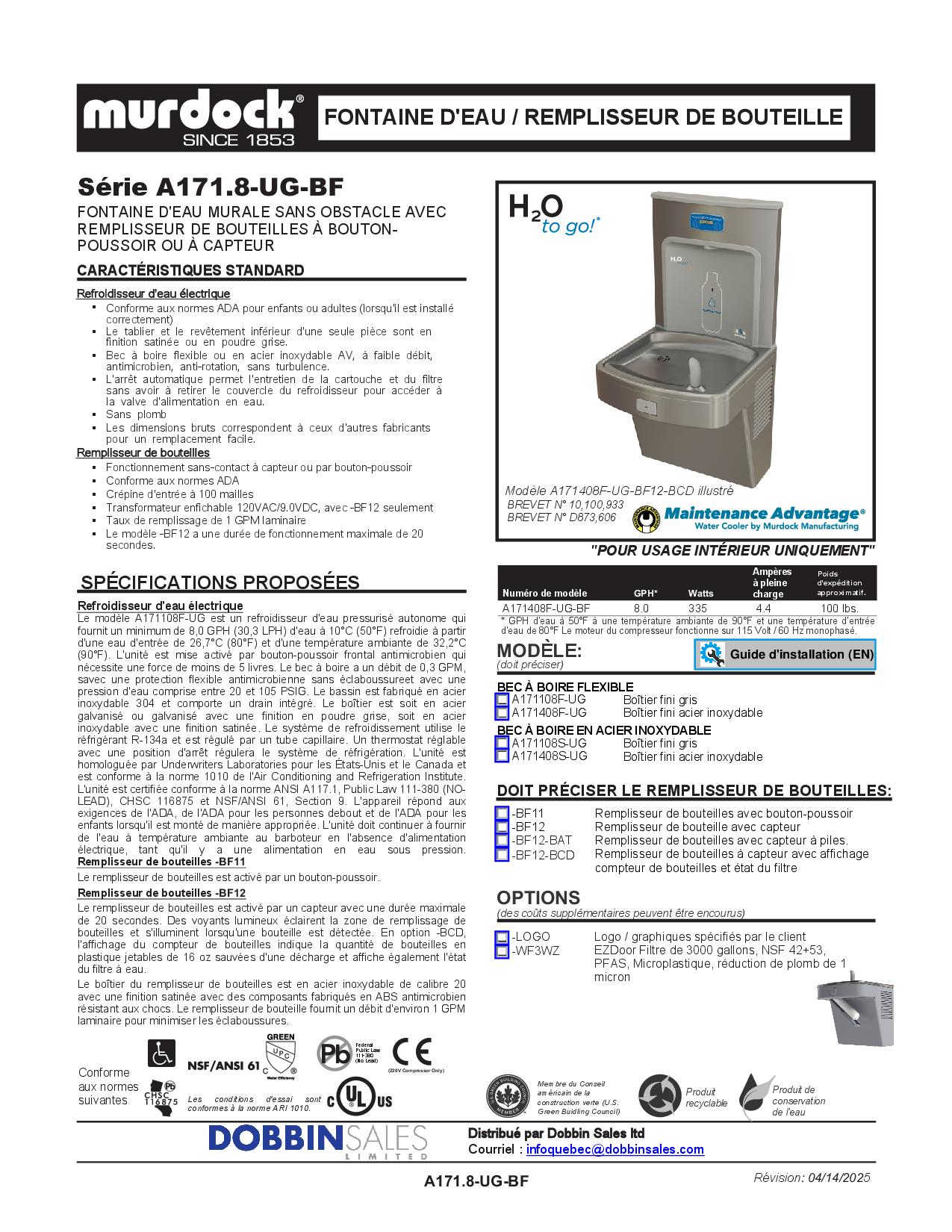 Murdock A171.8-UG-BF